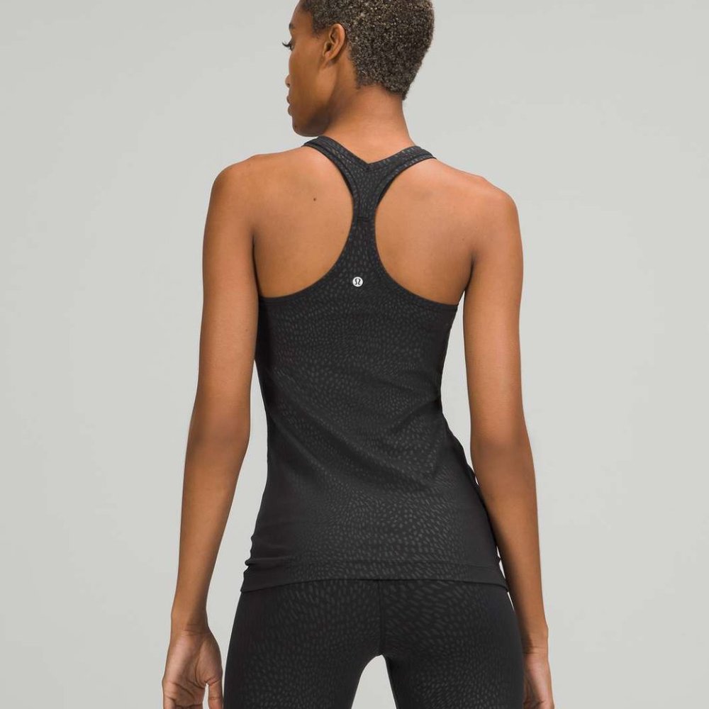 Sz 8 Lululemon Cool Racerback Tank Top Nulu Jewel Emboss Black CRB NWT